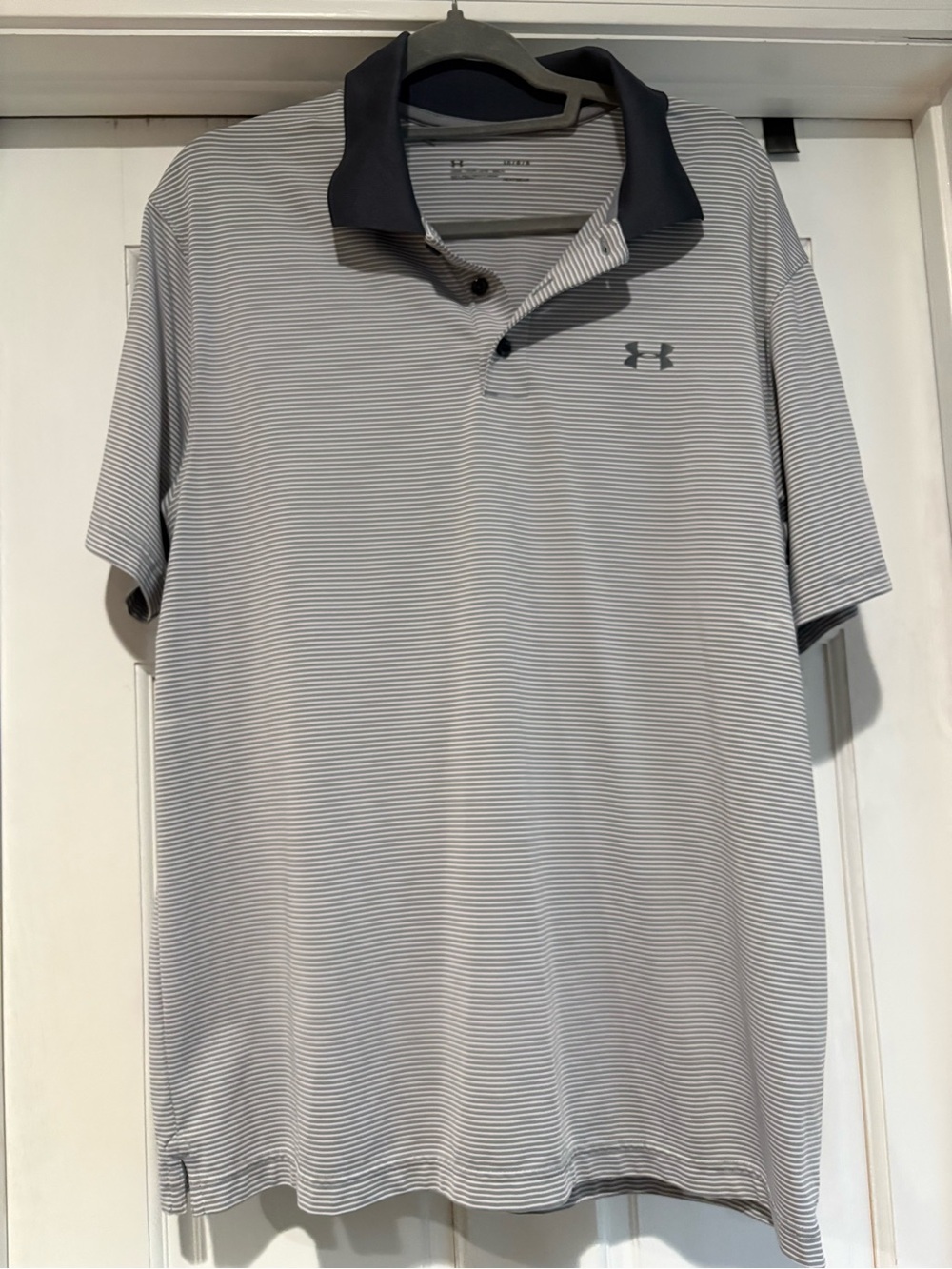 LG Men’s Light Gray & Dark Gray Striped Polo